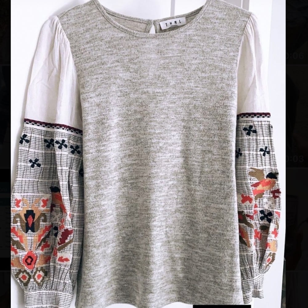 small women’s top, roolee top, embroidered top, size small